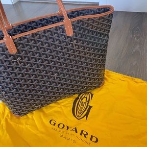 GOYARD Goyardine Artois MM Black-Brown Two tone Totebag